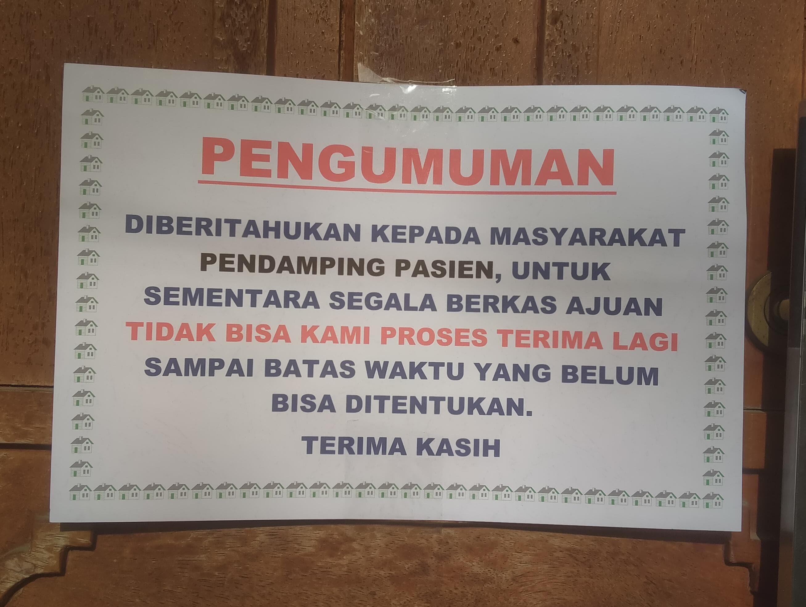 Pengajuan Dana Pendamping Pasien Ditutup.
